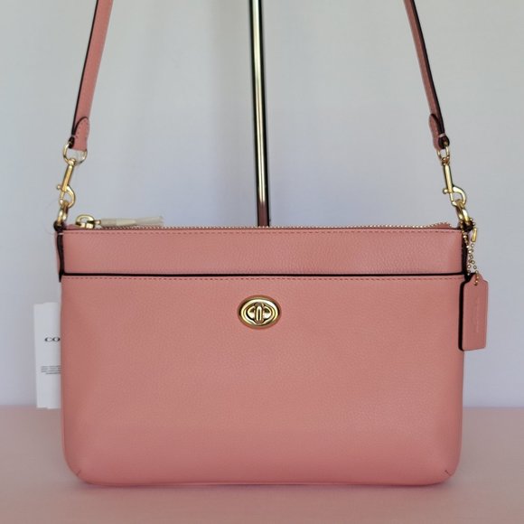 COACH Polly Pebbled Leather Crossbody Bag- Candy Pink color ⭐ - Picture 2 of 16